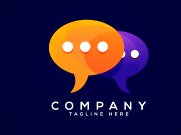 Modern gradient color chat logo design. Social media speech icon vector illustration