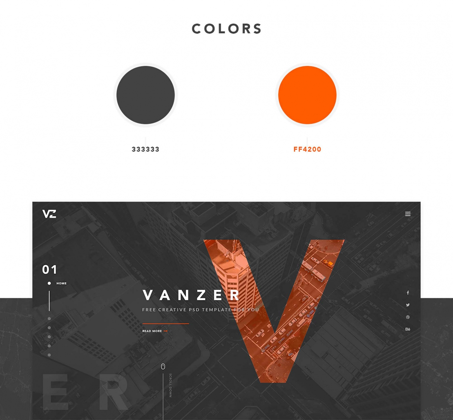 Vanzer - 组合网站 (免费PSD)(Vanzer - Portfolio Website (Free PSD))插图1