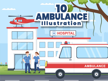 10 Medical Vehicle Ambulance Car Illustration