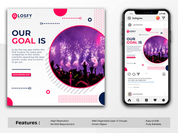 Modern minimal trendy shaped social media template Premium PSD