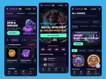 LuxPlay Casino App UI Design | Luxury Mobile Gaming & Slots Expe