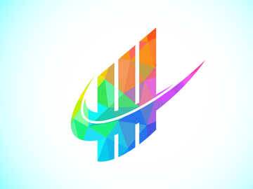 Finance and accounting logo low poly art style design vector template, Business finance logo