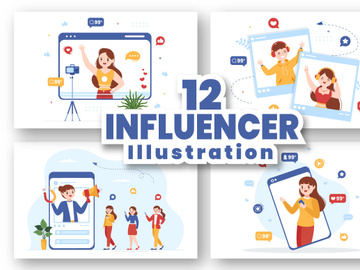 12 Celebrity Influencer Illustration