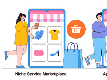 Marketing  illustration set