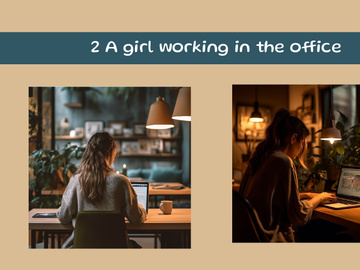 A girl working in the office