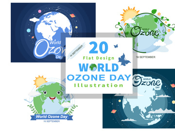 20 World Ozone Day Background Vector Illustration