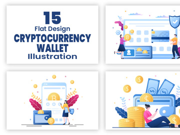 15 Cryptocurrency Blockchain Wallet Application Illustration