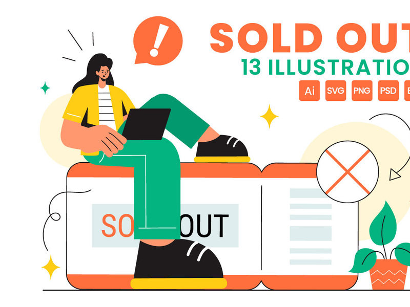 13 Sold Out Vector Illustration by denayuneep ~ EpicPxls