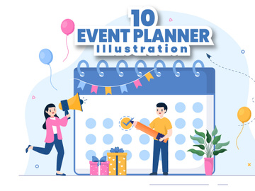 10 Event Planner Flat Illustration