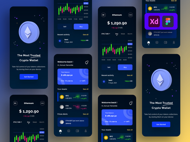 Crypto Wallet App Design by Infinity_Labs ~ EpicPxls