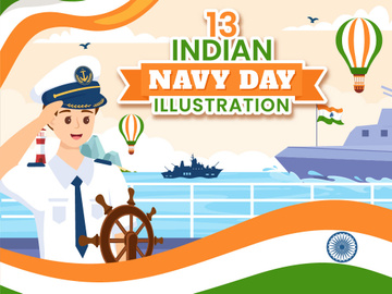 13 Indian Navy Day Illustration