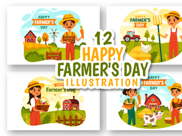 12 Happy Farmer's Day Illustration
