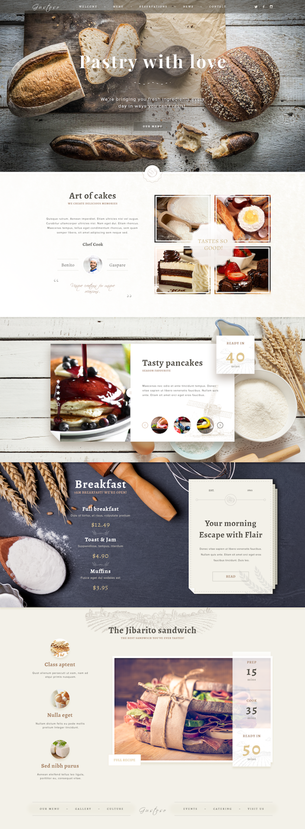 The Bakery Website - Free PSD