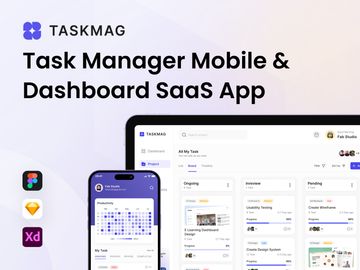 Taskmag - Task Manager Mobile & Dashboard Saas App