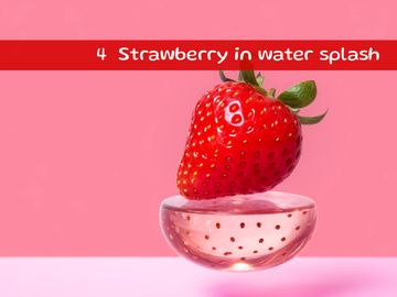 Strawberry in water splash