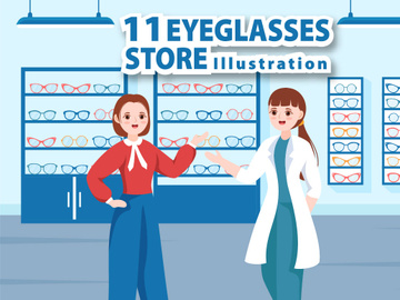 11 Eye Glasses Store Illustration