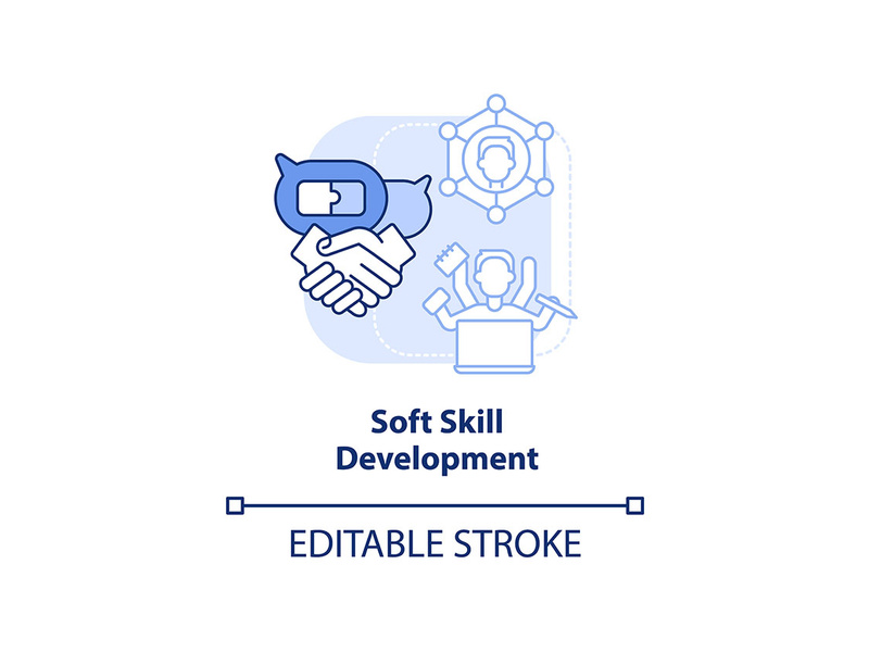Soft skill development light blue concept icon by bsd ~ EpicPxls