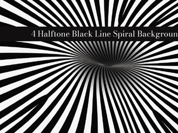 A halftone black line spiral background