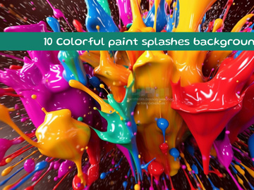 Colorful paint splashes background