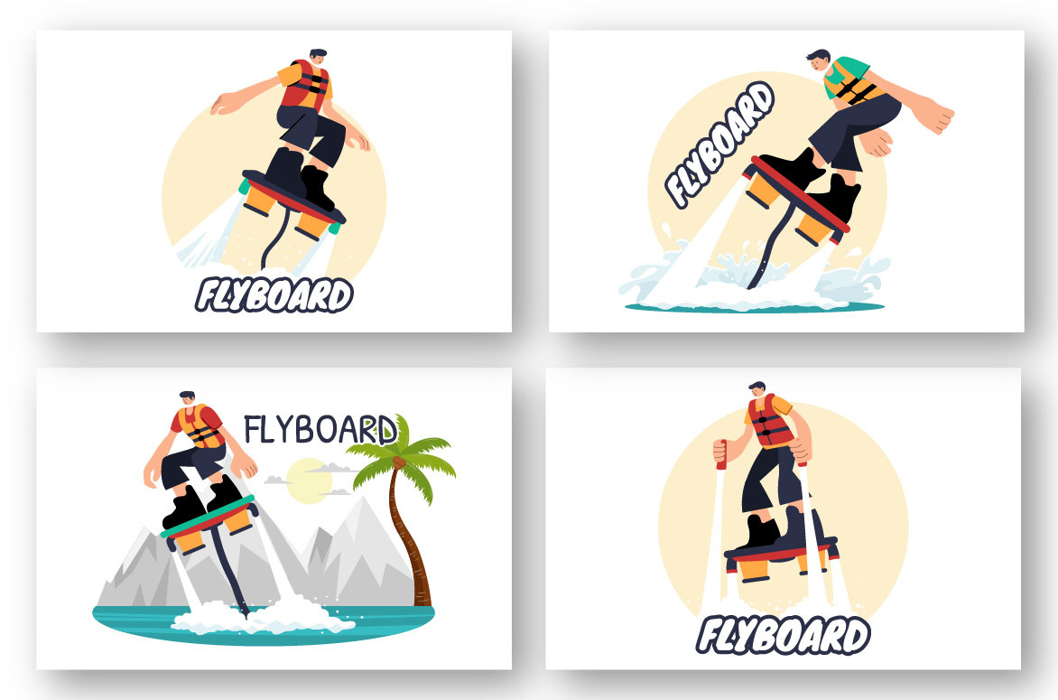 9 Ilustrasi Olahraga Flyboard