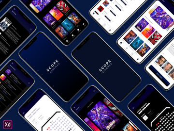 Cinema Ticket Booking App Light and Dark Version Part 1 - UI Kit