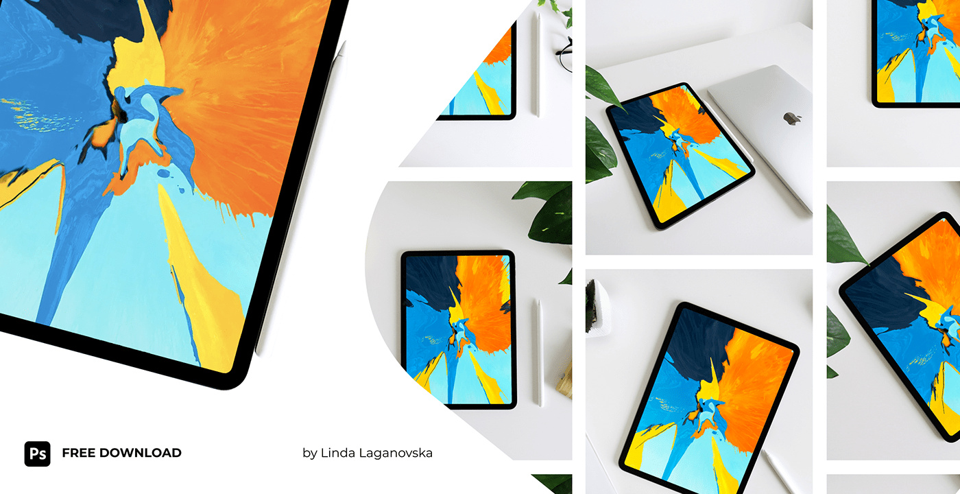 IPad 11 Pro模型套装 - PSD(IPad 11 Pro Mockup Set - PSD)插图