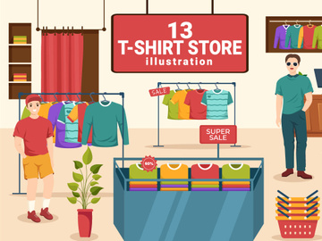13 T shirt Store Illustration