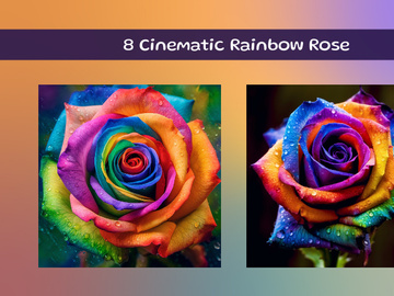 Cinematic Rainbow Rose