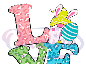 Love Easter Bunny Egg Gnome Svg Digital File, Easter Day Love Svg