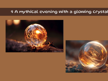 A mythical evening with a glowing crystal ball