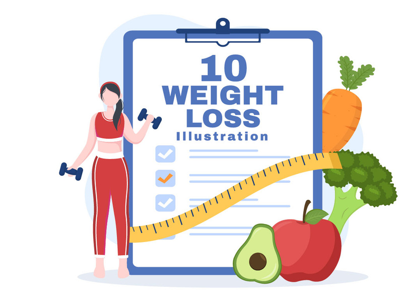 10 Weight Loss Flat Illustration by denayuneep EpicPxls