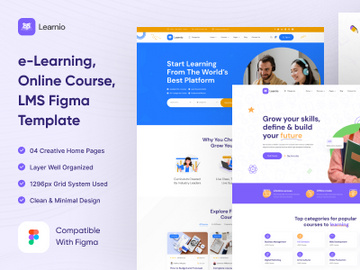 Learnio - LMS and Online Course Figma Template