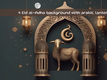 Eid al-Adha background with arabic lantern