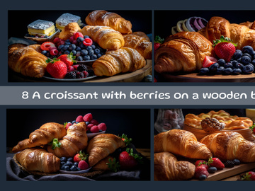 Freshly baked croissants in a basket