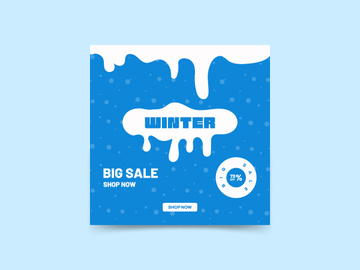 Modern Winter Social Media Post Template Design