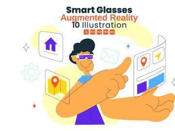 10 Smart Glasses Augmented Reality Illustration