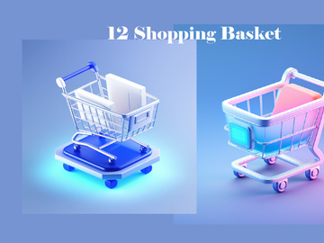 3D Shopping Basket AI image