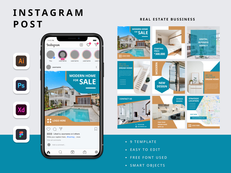Instagram Post Real Estate by Bamart ~ EpicPxls
