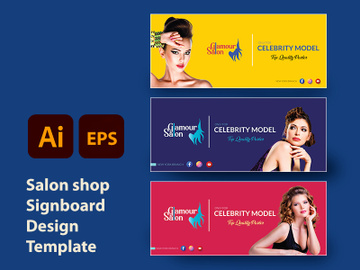 Beauty Salon Shop Sign Board Template