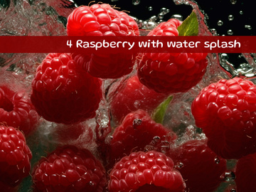 Raspberry with water splash
