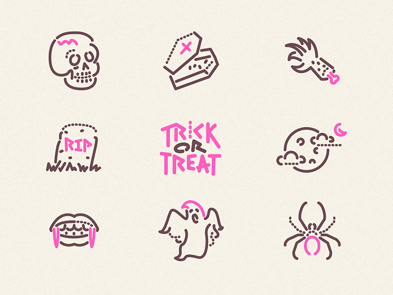 不给糖就捣蛋的图标(Trick or Treat icons)插图