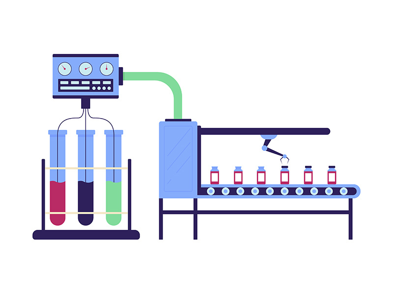 Laboratory for vaccine production flat concept vector ~ EpicPxls