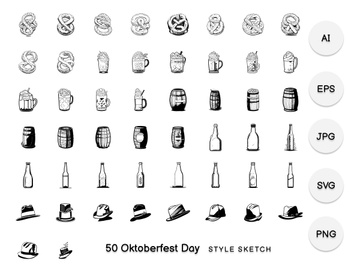 Oktoberfest Day Element Draw Black