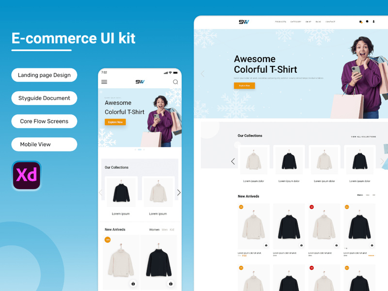 E-commerce website UI kit by Sketchwire ~ EpicPxls