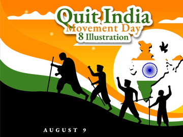 8 Quit India Movement Day Illustration