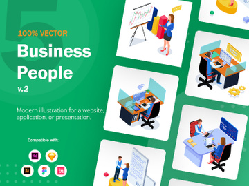 Set of Isometric Business People V2