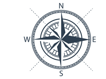 navigation compass for travel and degree vector