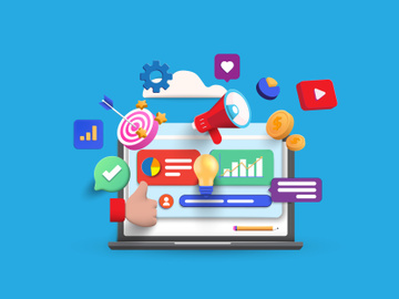 3D Seo Marketing UI Kit Illustration