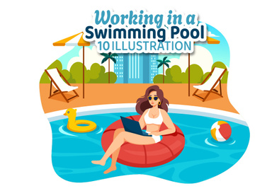 10 Working in a Swimming Pool Illustration