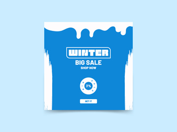 Modern Winter Social Media Post Template Design